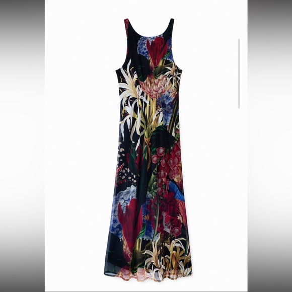 Desigual Dresses & Skirts - NWT Desigual by C. Lacroix Midi Tropical Dress 
Floral Sleeveless  Dress size S